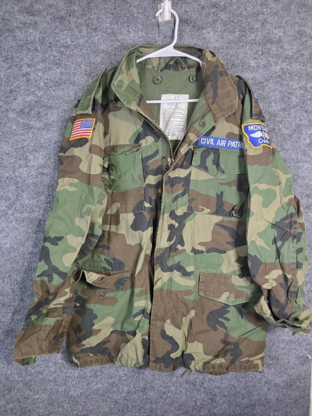 Fox Outdoor Products Field Coat Mens Large Woodland Camo Civil Air Patrol